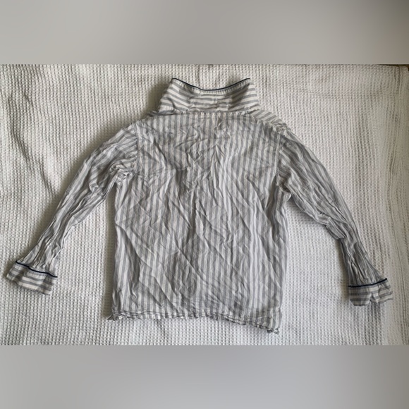 Victoria’s Secret Cotton Mayfair Blue White Pinstripe Pajama Set - Size Small - Picture 4 of 16